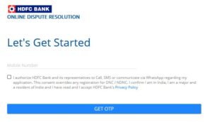 HDFC Online Dispute Resolution