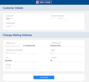 Update HDFC Mailing Address