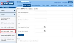 View IMPS Transaction Status