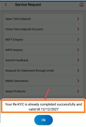 CBI KYC Status Through Mobile Banking