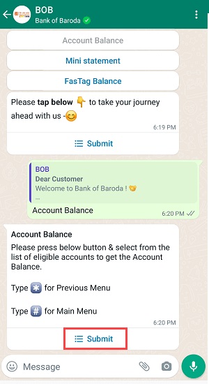 Bank of Baroda Balance Enquiry