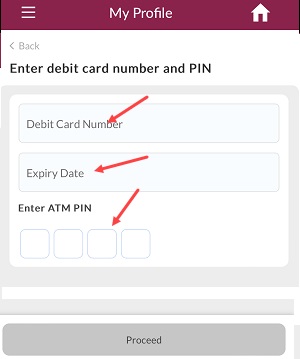 Enter Debit Card Details