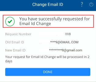 Email Update Success Message
