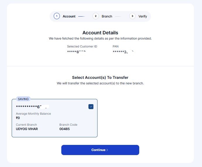 Saving Account Online Transfer