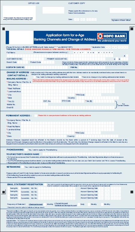 Download the HDFC Email ID Update/Change Form